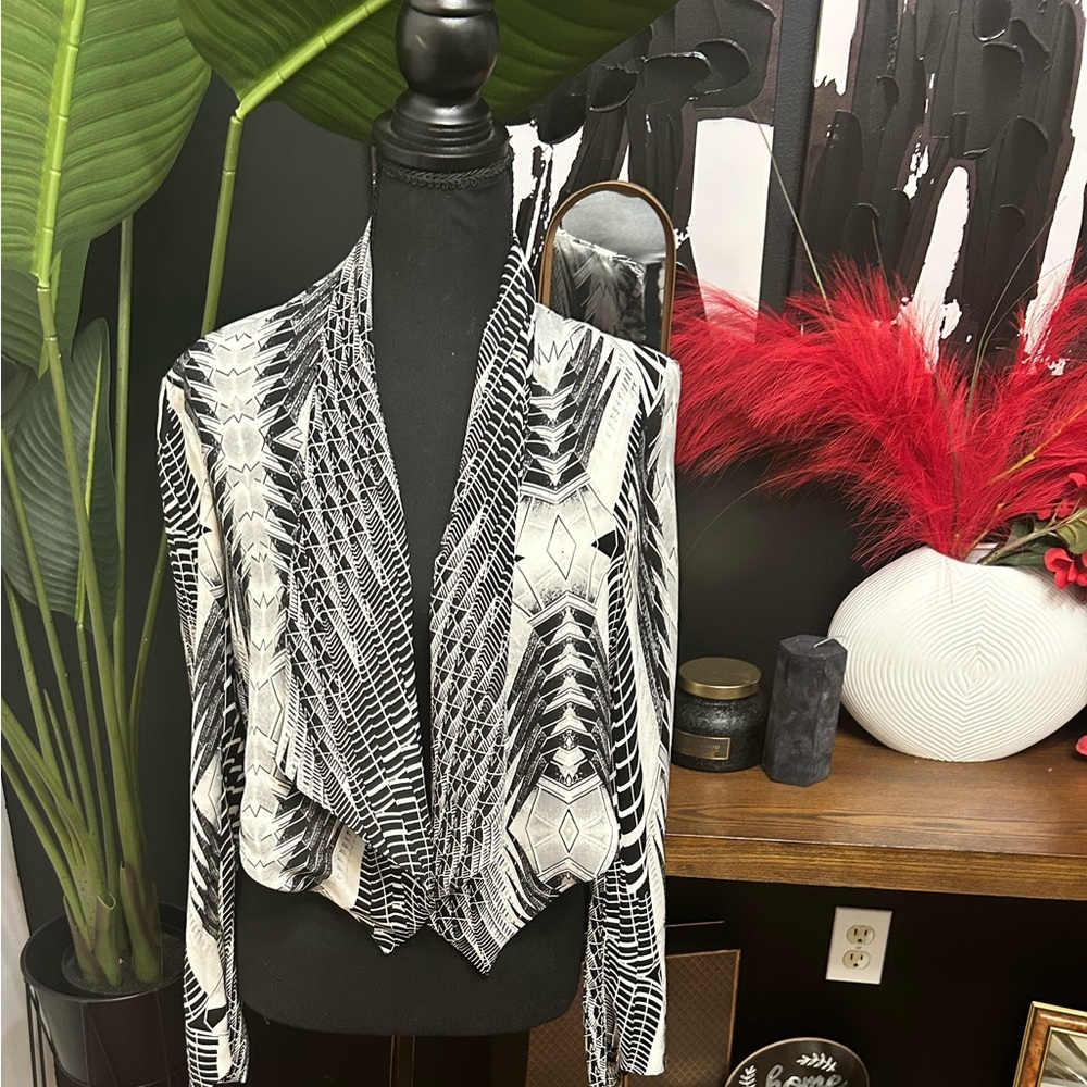 Black and white blazer